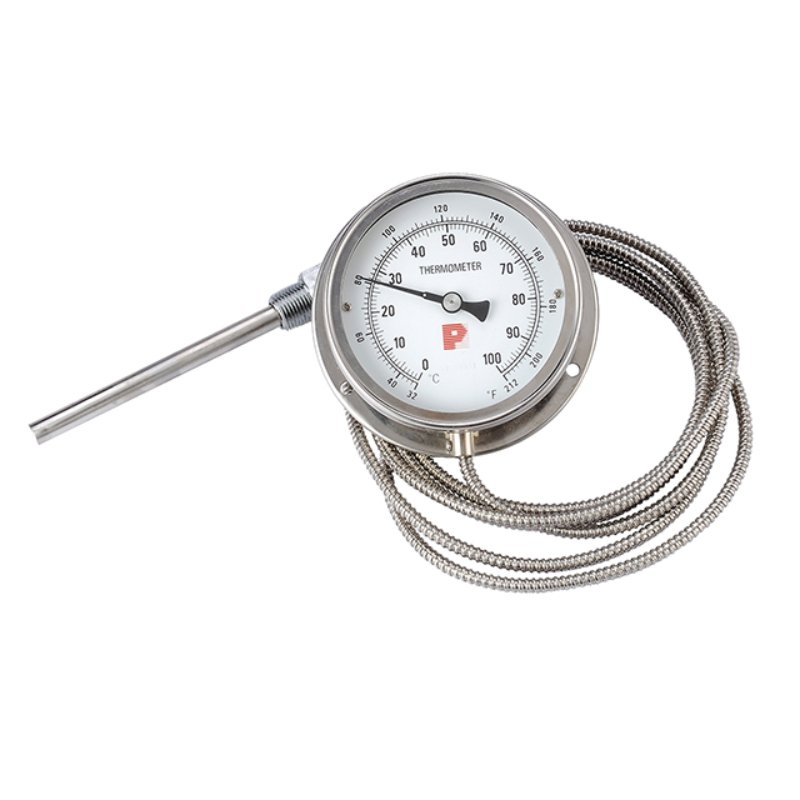 Stainless steel capillary thermometer (bottom type)